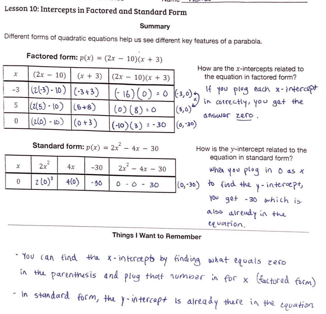 I really love the @amplify @desmosclassroom supplemental notes worksheets. Great thinking questions asked, usually a graphic organizer to help scaffold material, and simple invitation prompt at the bottom "Things I want to remember." Love what this S wrote! #mtbos #iteachmath