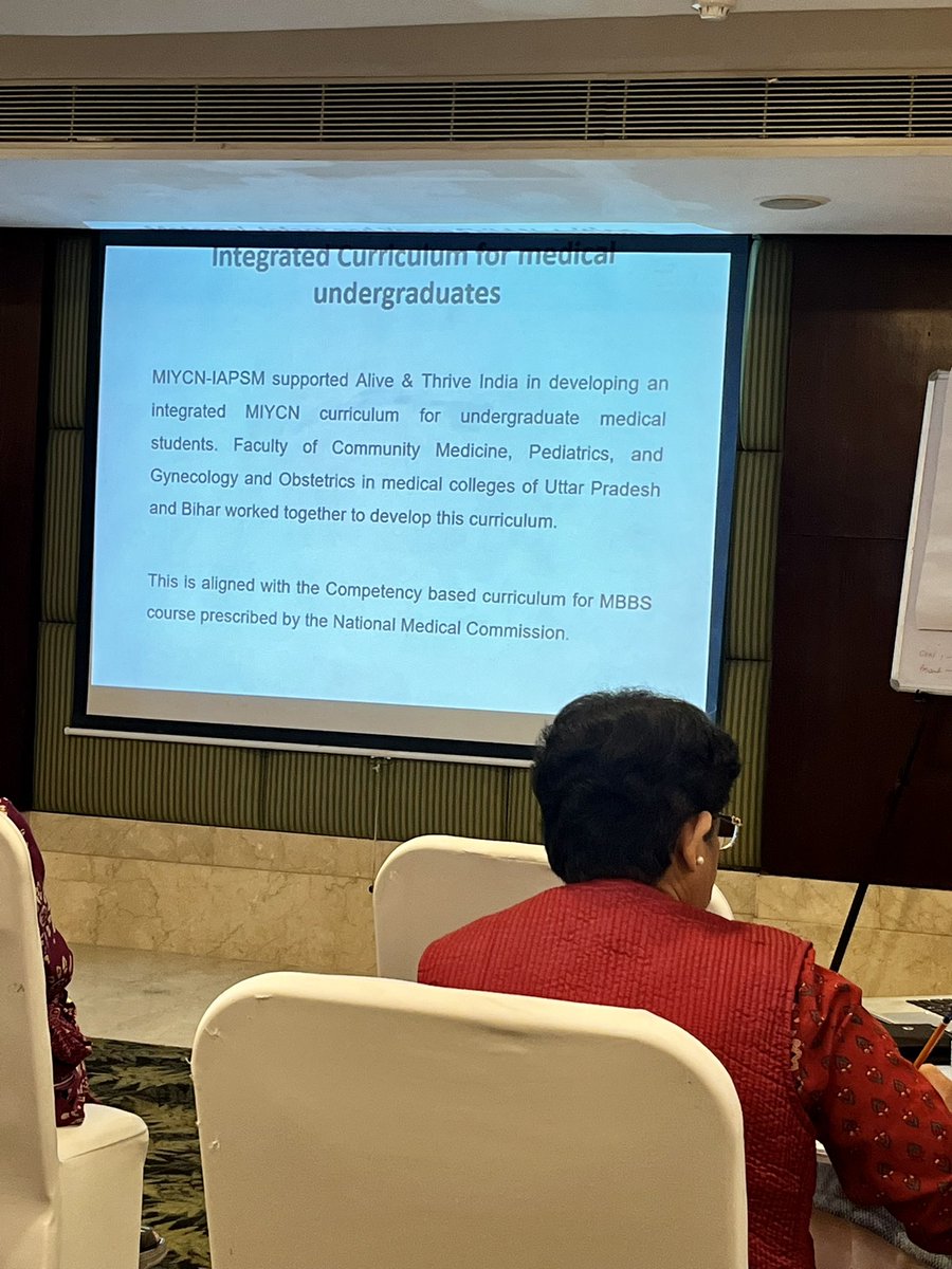 In the consultative discussion, @gargsuneela emphasising on integrated MIYCN curriculum for undergraduate medical students to improve the IYCF outcome 

@nihfw_India @india_iap @IAPSM_India @MoHFW_INDIA @nqocnindia @aliveandthrive @fhisolutions @khanamirmaroof @bpniindia