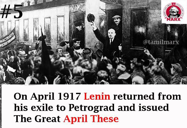 tamilmarxorg's tweet photo. The April Theses were a series of ten directives issued by the Bolshevik leader Vladimir Lenin upon his April 1917 return to Petrograd from his exile in Switzerland via Germany and Finland. #lenin153 #lenin #COMRADE_LENIN_153 #leninism https://t.co/ND7eDjFzLW