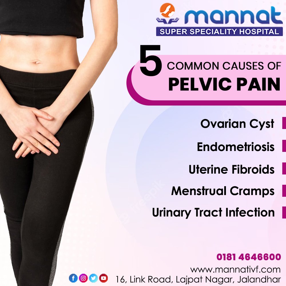 IvfMannat's tweet image. These are some 5 common causes of Pelvic pain.
If you experience pain, don't ignore it.

Consult an expert!
Book Appointment - 0181 4646600

#mannativf #pelvicpain #pelvicpainrelief #pelvicpaincauses #pelvicpainawareness #jalandhar #Punjab