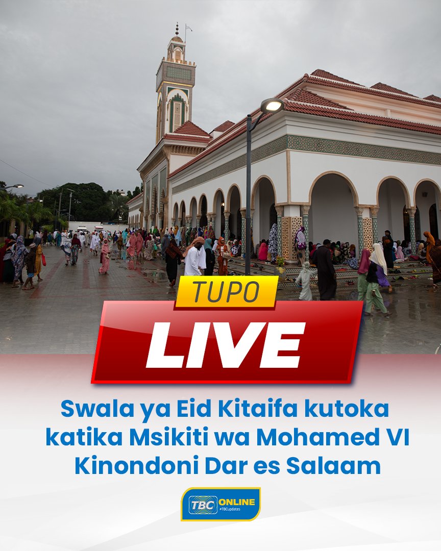 TBConlineTZ's tweet image. #Swala ya Eid Kitaifa inaswaliwa katika Msikiti wa Mohamed VI Kinondoni, Mkoani Dar es salaam ambapo Rais Samia Suluhu Hassan ni miongoni mwa waumini wa Dini ya Kiislam walioshiriki Swala hiyo.

#Eid
#swalayaeid
#SamiaSuluhHassan