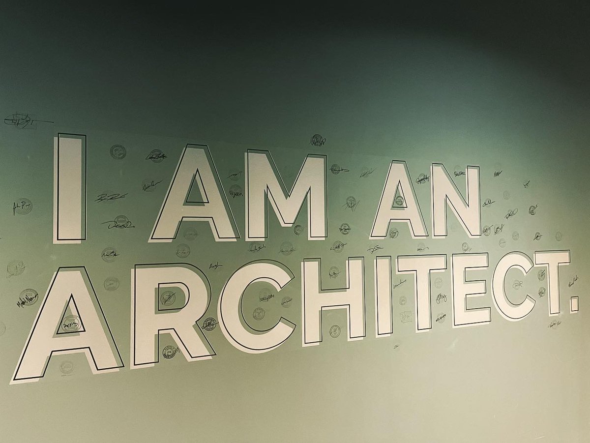 Tubby217's tweet photo. Made it officially official today with a signing party @brrarchitecture, which included stamping the office wall!!! Thanks to everyone that came to the signing party and after party!! So thrilled that my mom came down for this also!! #IAmAnArchitect https://t.co/YQjCwijGWH