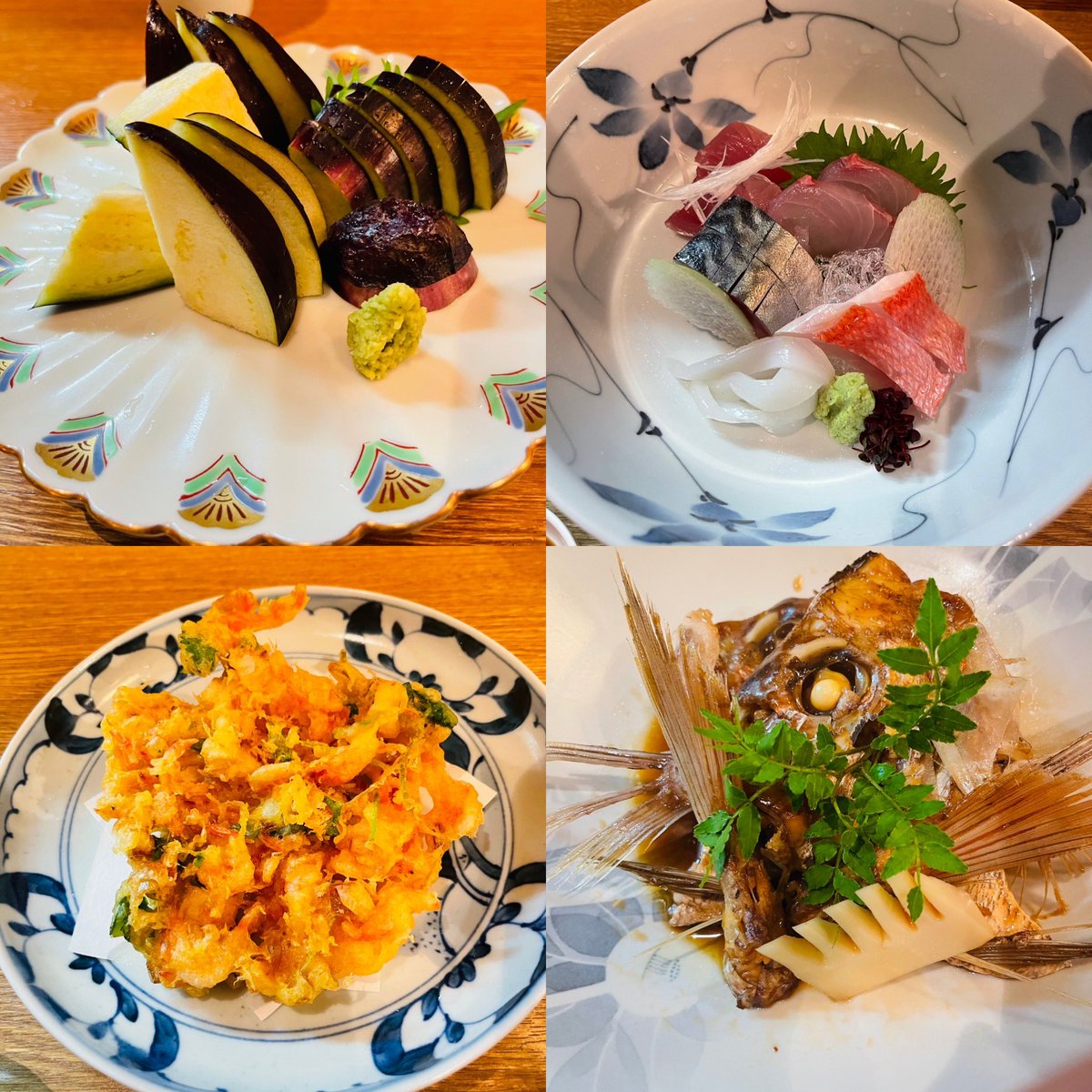 akagamimicchan's tweet photo. #水茄子
#お刺身 （ #キンメ #〆鯖 #勘八 #初鰹 #槍烏賊 ）
#桜海老のかき揚げ
#真鯛カブトの煮付け
#日本酒
#而今
#南
#THEBOON
#米鶴
#ずいかん
#瑞冠
#會津龍が沢 https://t.co/WcdwQCbUDk