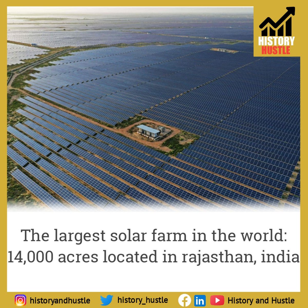 indi_arise's tweet photo. the largest solar farm in the world: 14,000 acres located in rajasthan, india
#news #greenenergy #solar https://t.co/CkulnPM5jQ
