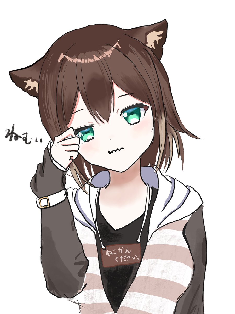 mintopanna's tweet photo. #のらねっこあら #イラスト #にじさんじ 
眠そうな文野環ちゃんイラスト https://t.co/khWMzeSsPK