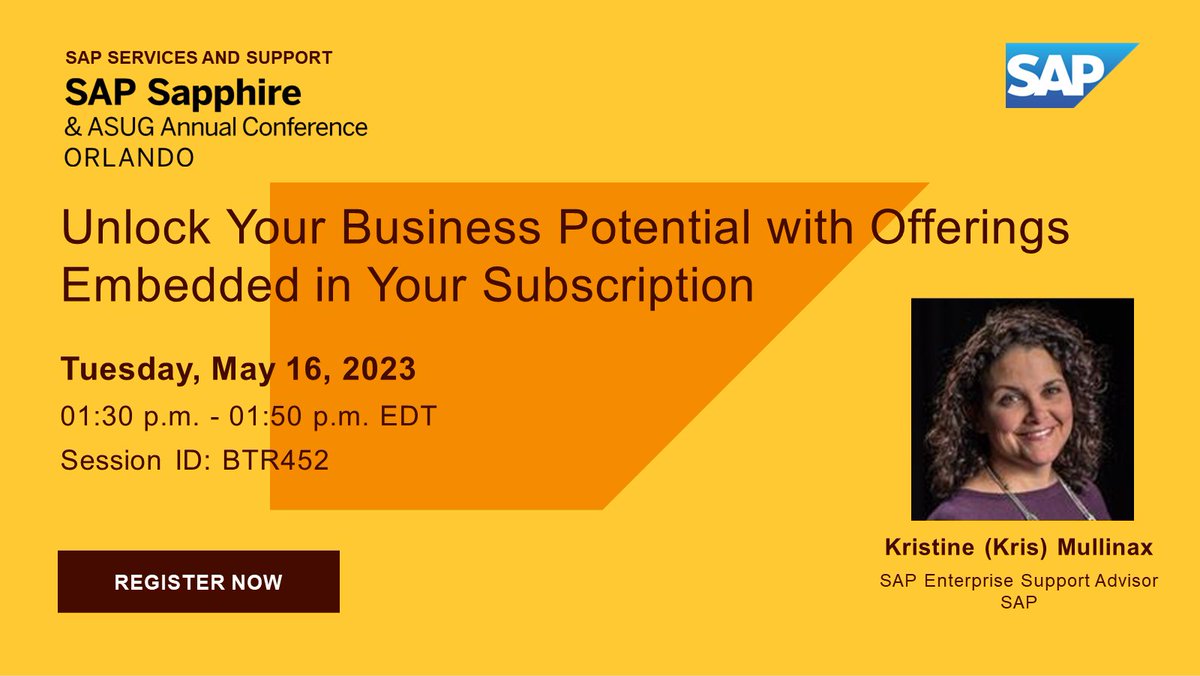 lynnbannerman1's tweet image. Ready to empower your business success with foundational tools, services, and curated content? Discover how #SAPEnterpriseSupport services can help. 

Register now for #SAPSapphire: imsap.co/6010ORJnC