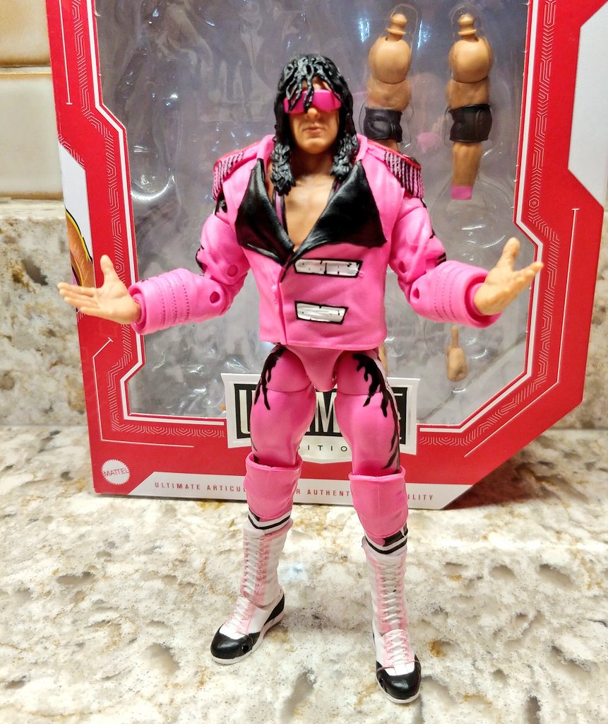 Finally! With a hot tip from @ppwpodcast I hit up a local Target after work and proud to own this #TargetExclusive #BretHart 🩷🖤🩷
 #FigLife #FigureFriday