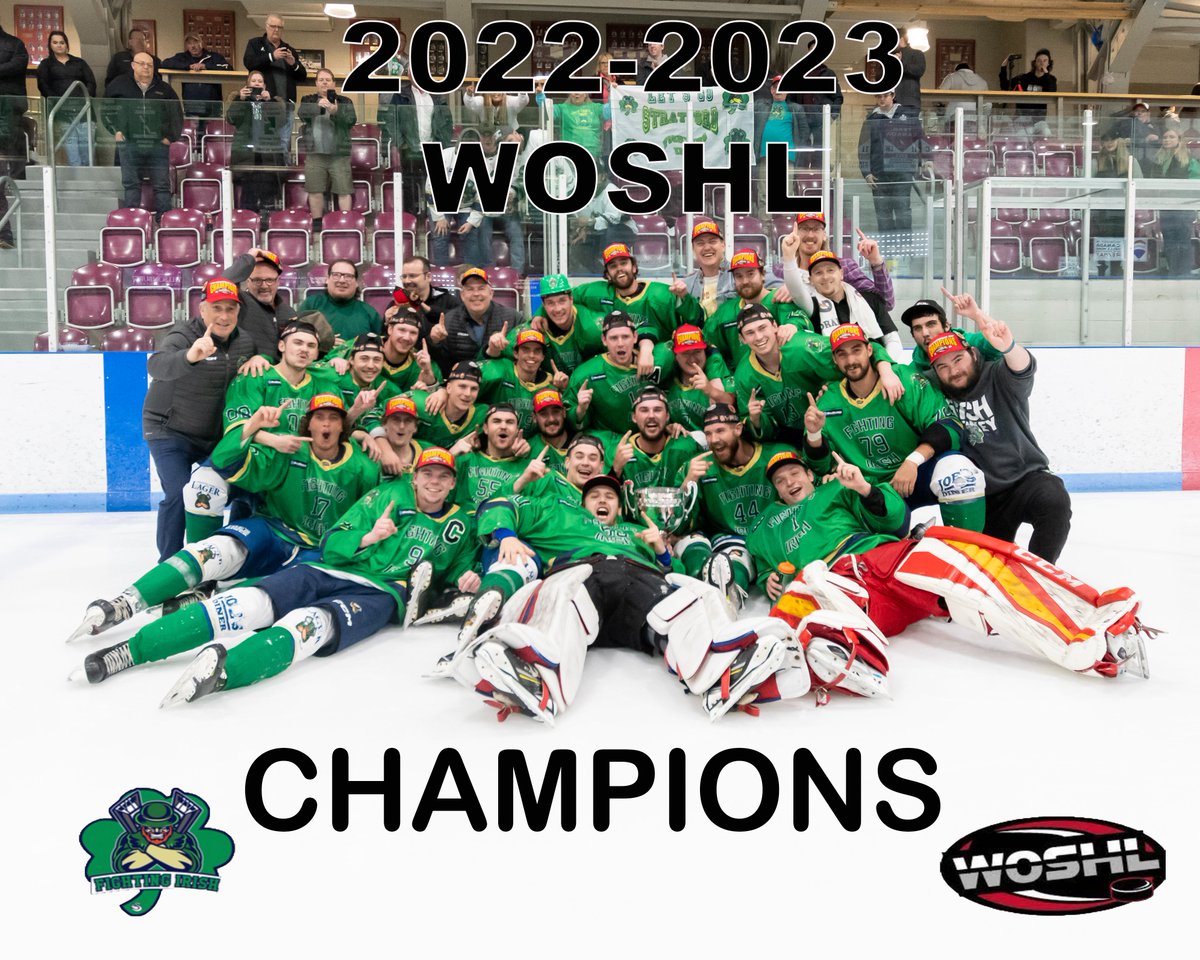 519sportsonline's tweet image. 🏆 519 CHAMPIONS - The @stratfordirish bring home the @WOSHL2 title with a thrilling 6-5 victory in overtime on Friday night! It's the first Super League title for the Irish in franchise history. More to come from the clinching game! #LocalSports #519Champions #WOSHL