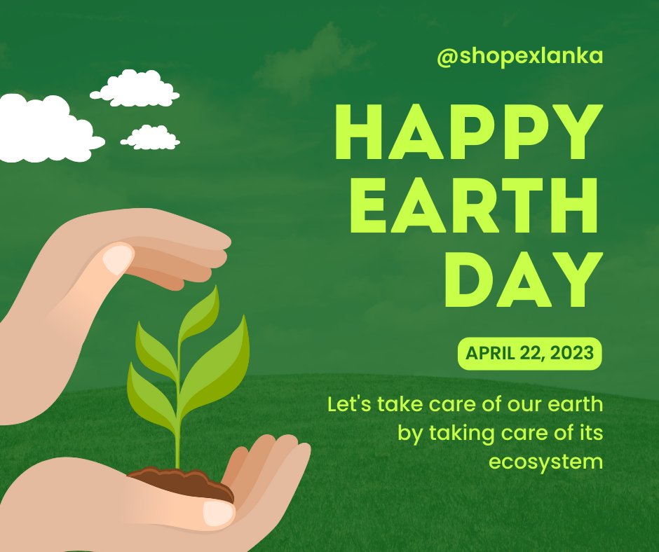 ShopexLanka's tweet photo. Let's make an effort to reduce our carbon footprint and make sustainable choices that will help protect the planet.
.
#saveourplanet #savetheplanet #loveearth #earthday🌎 #happyearthday🌎 #worldearthday #saveearth #earthdayeveryday #earthday2023 #happyearthday #shopexlanka https://t.co/irSj6XCkcH