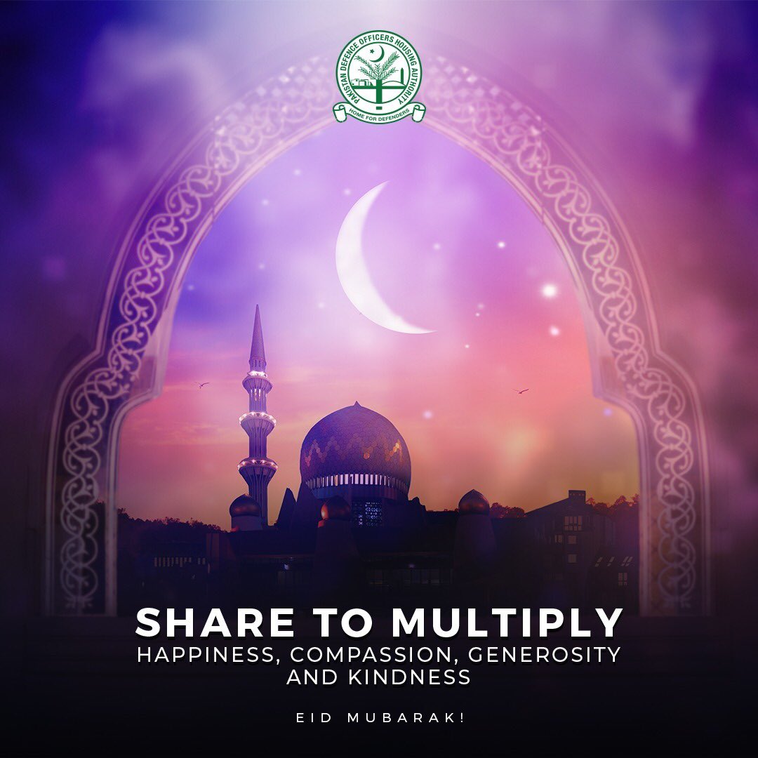 DHACityKhiOfc's tweet photo. Blessings multiply when you share, so this Eid, let's show others compassion, generosity, and kindness.
DHA Karachi Phase IX wishes you and your loved ones Eid Mubarak!
#DHAKarachi #DHA #DHAManagement #PhaseIX https://t.co/6OvmJfyXzH