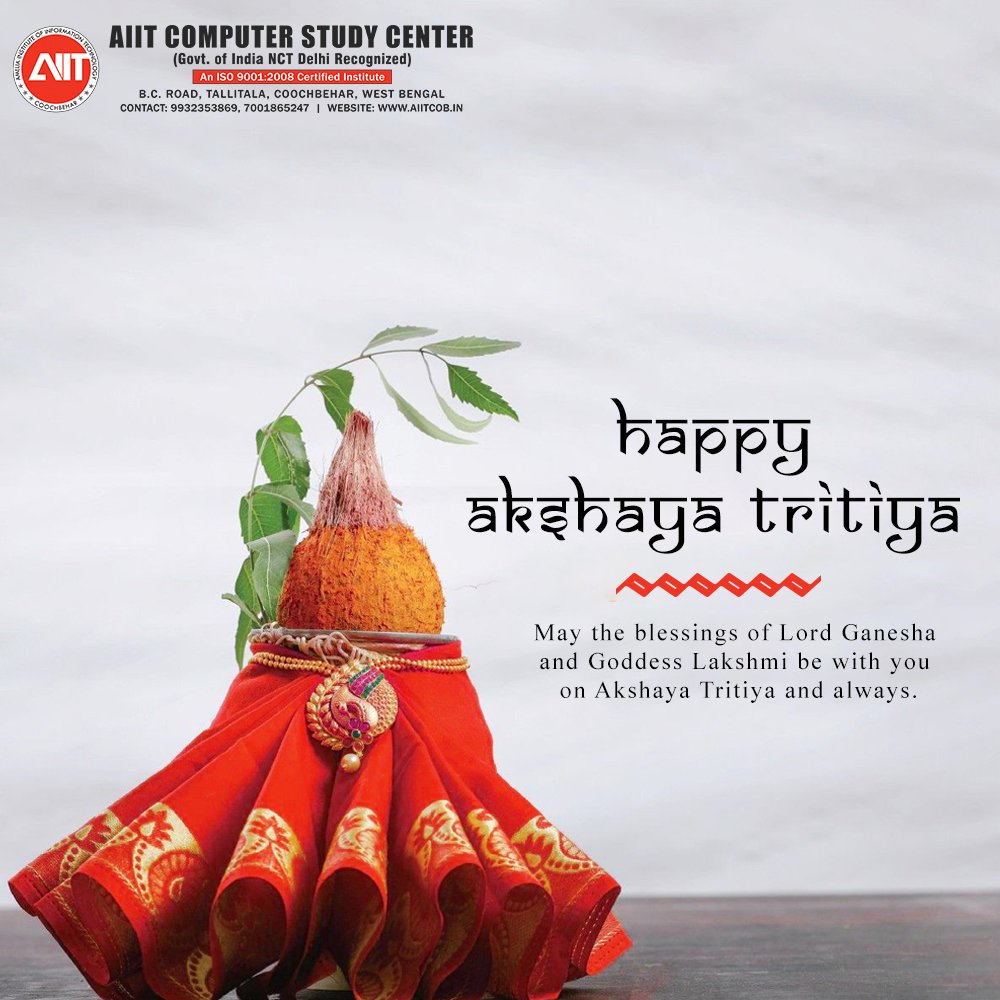aiitcob's tweet photo. Happy Akshaya Tritiya to you! May this auspicious day bring you prosperity, happiness, and success in all your endeavors. https://t.co/5loMmRH5gn