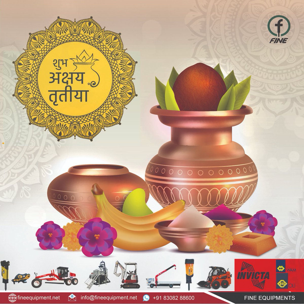 FINEEQUIPMENTS's tweet photo. May this Akshaya Tritiya bring lots of prosperity and wealth and remove away all problems from your life. Happy Akshaya Tritiya
#fineequipments #switchtofine #festival #akshaytritya https://t.co/amjPhSCFoe