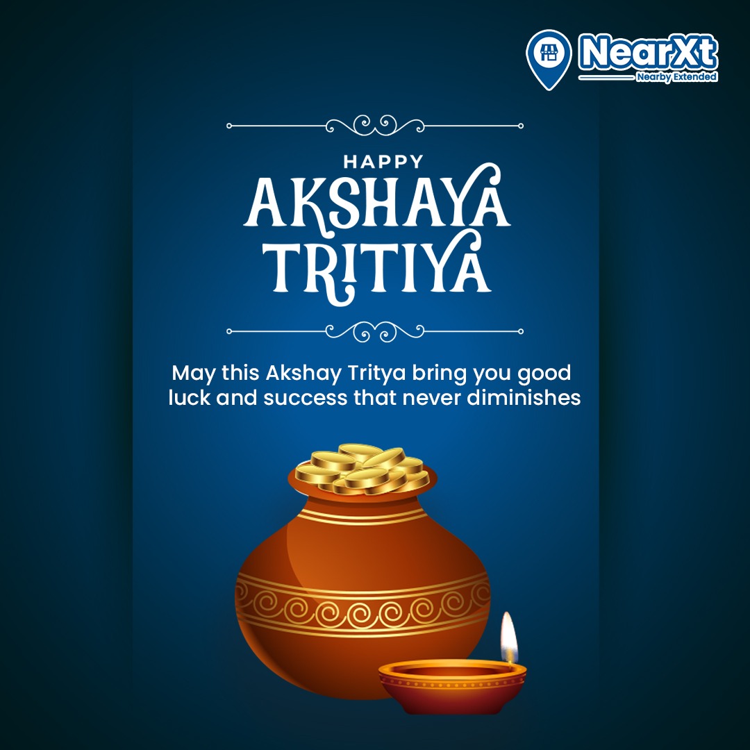 NearxtOfficial's tweet photo. Wishing you lots of luck and success on the auspicious occasion of Akshay Tritya. Happy Akshay Tritya! 
.
.
.
.
.
#AkshayaTritiya #AkshayaTritiya2023 #HappyAkshayaTritiya #NearXtOfficial #Vocalforlocal #smallbusinessindia #business #businessnews #EcommerceStore #entrepreneur https://t.co/CuNrZHVqKJ