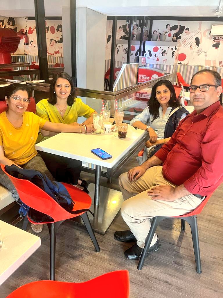It was so lovely to meet and laugh & gossip with my friends cum former colleagues @DrSuchitaMarkan @joshivinod78 Dr. Sanchita Chaudhary of 15 years. We are spread across different organizations RCB, ICMR, IIT-Kanpur and BCIL but always there for each other!