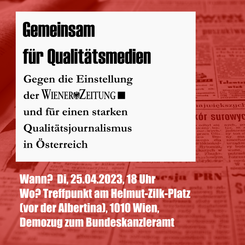RaffiReithofer's tweet photo. Hallo Austrotwitter, bitte kommen!

Am Dienstag organisiere ich gemeinsam mit Mitstreitern wie der IG Baukultur für Medienvielfalt und @philippleindl von ORFeo eine Demo gegen die Einstellung der @WienerZeitung und für einen starken Qualitätsjournalismus in Österreich. Freu mich! https://t.co/cNeowNmKHJ
