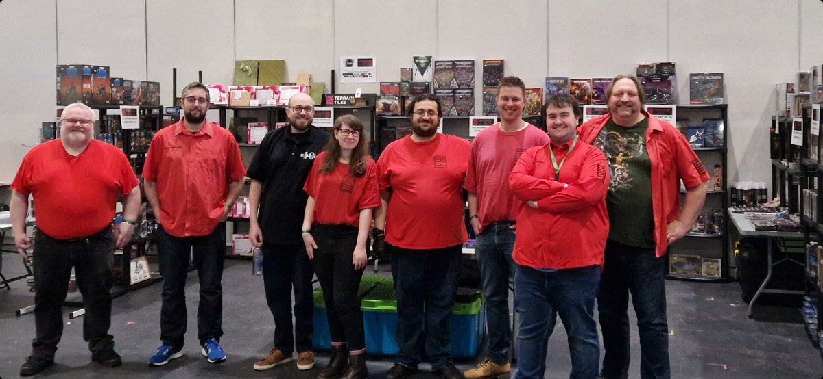 thepitgameshop's tweet photo. The Pit Crew all ready for Salute!!
#thepitgamingshop #thepitworldtour2023 #thepitcrew #mantic #anomalia #flgs #flgsontheroad #terraintiles #anomalia #anomaliaterraintiles #kingsofwar #kingsofwararmada #salute #salute50 #southlondonwarlords #southlondonwarlordssalute https://t.co/89lfehYWHp