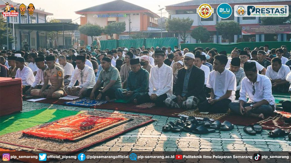 official_pipsmg's tweet photo. PIP Semarang Gelar Salat Idulfitri 1 Syawal 1444 H
@kemenhub151
@BPSDMP151
@PPSDMlaut
@pipsemarang_
@BudiKaryaS
@AnPrasty
#MudikAmanBerkesan
#fitrah #idulfitri
#idulfitri1444hijriah #saladied
#lebaran2023 #kemenhub
#bpsdmperhubungan
#bpsdmp151 #PIP #pipsemarang https://t.co/mLEMMzdk38