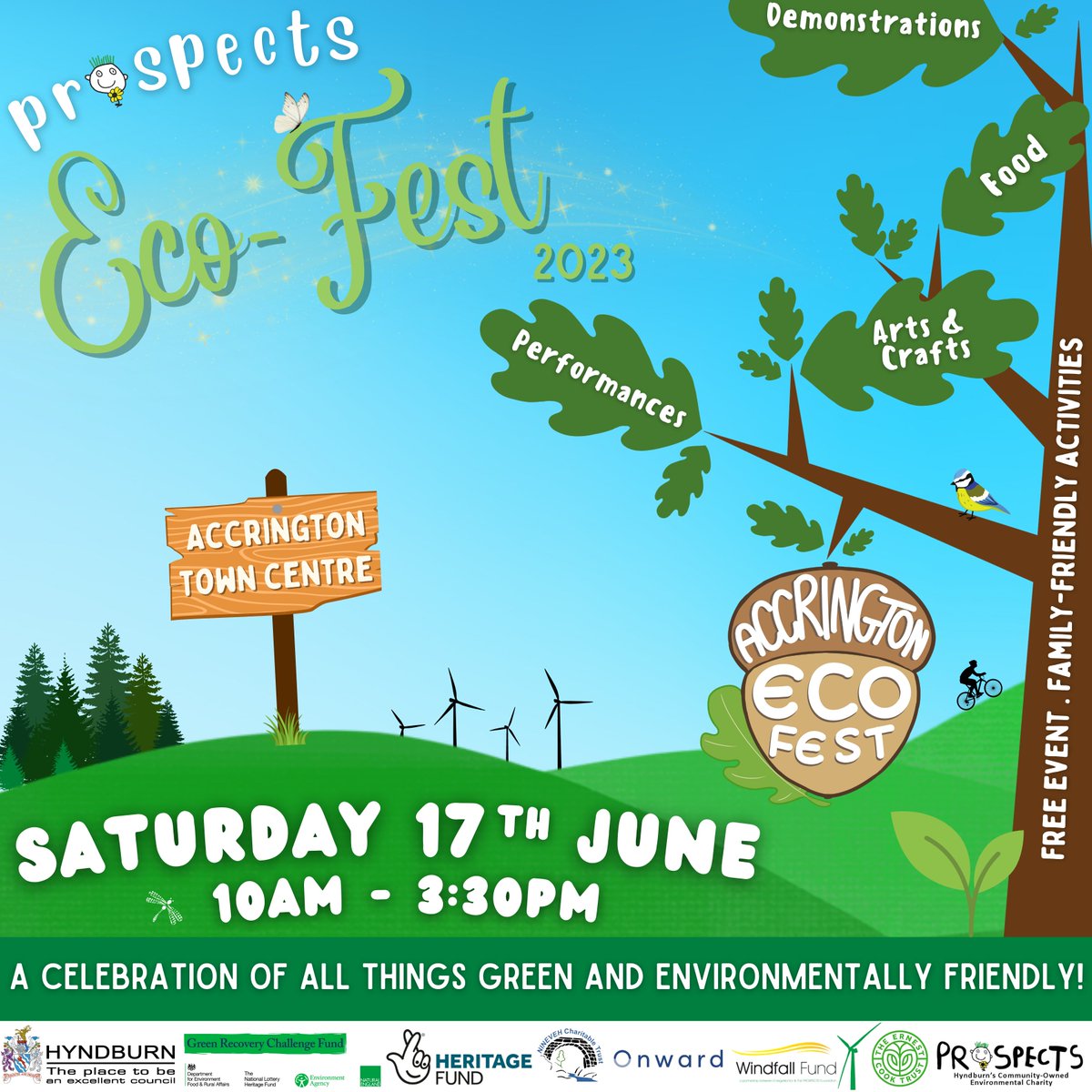 Ready to celebrate all things green &amp; environmentally friendly in #Hyndburn?

#EcoFest2023 will be on 17 Jun, 10am-3:30pm in #Accrington Town Centre!

Live music, school performances, vegan food, eco-activities, and more!

More details in the weeks to come! 

#AccyEcoFest2023