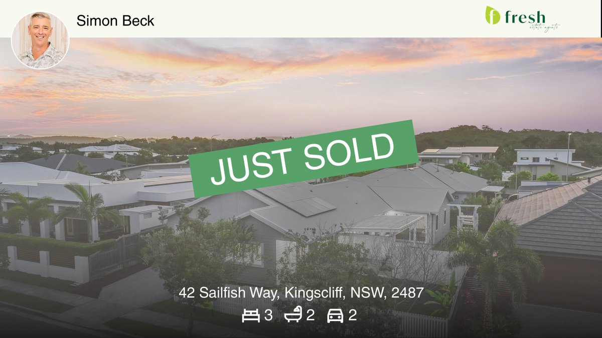 🛌 3 🛀 2 🚘 2
📍 42 Sailfish Way, Kingscliff, NSW, 2487

Our agent’s latest sale on RateMyAgent

rma.reviews/tntZLq6ExKVW

...
#ratemyagent #realestate #Fresh_Estate_Agents