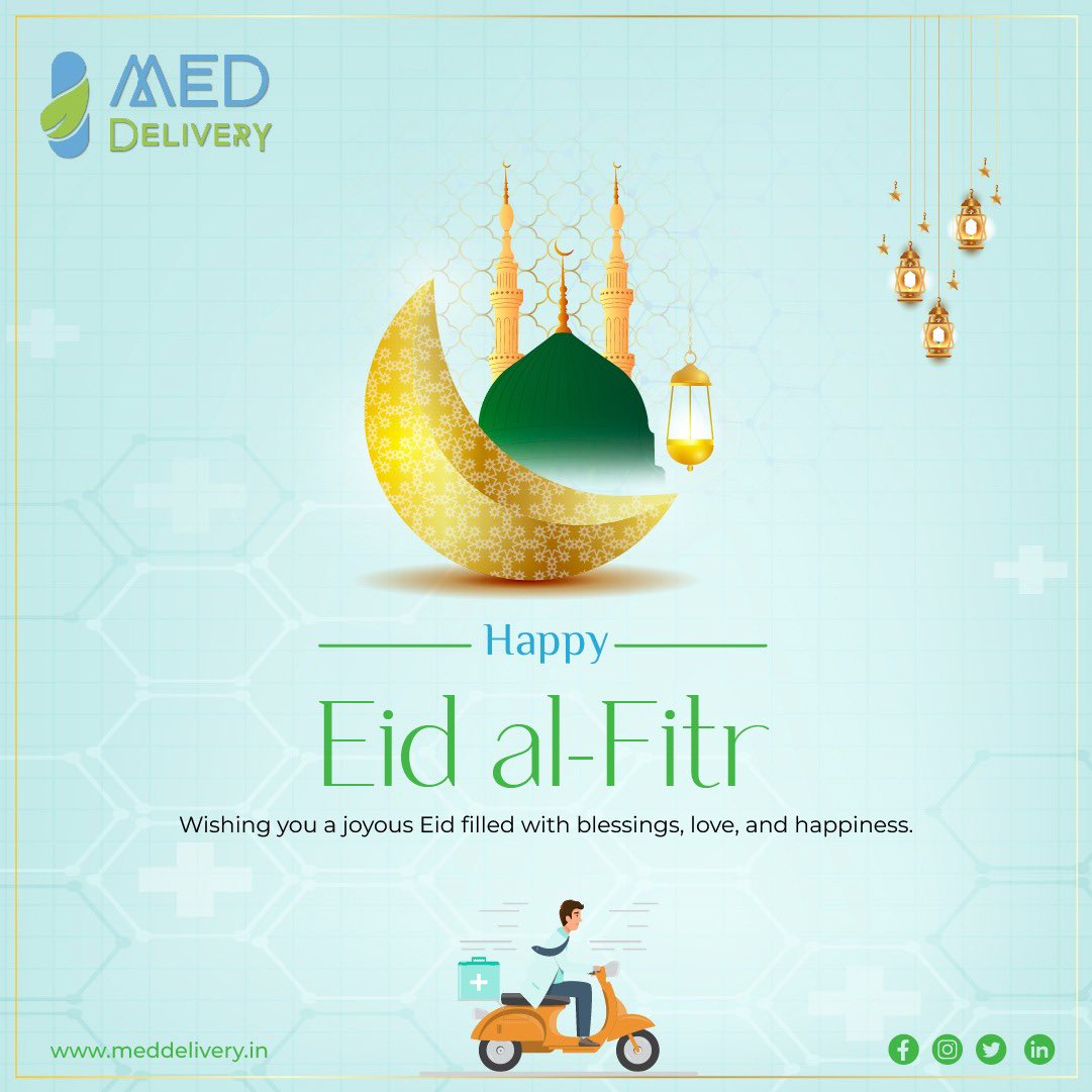 MEDdelivery_Ind's tweet photo. Wishing you and your loved ones a Happy and blessed Eid filled with joy, peace, and prosperity!

-----------------
#eid #eidmubarak #meddelivery #eidalfitr #india https://t.co/38tAFayOMC
