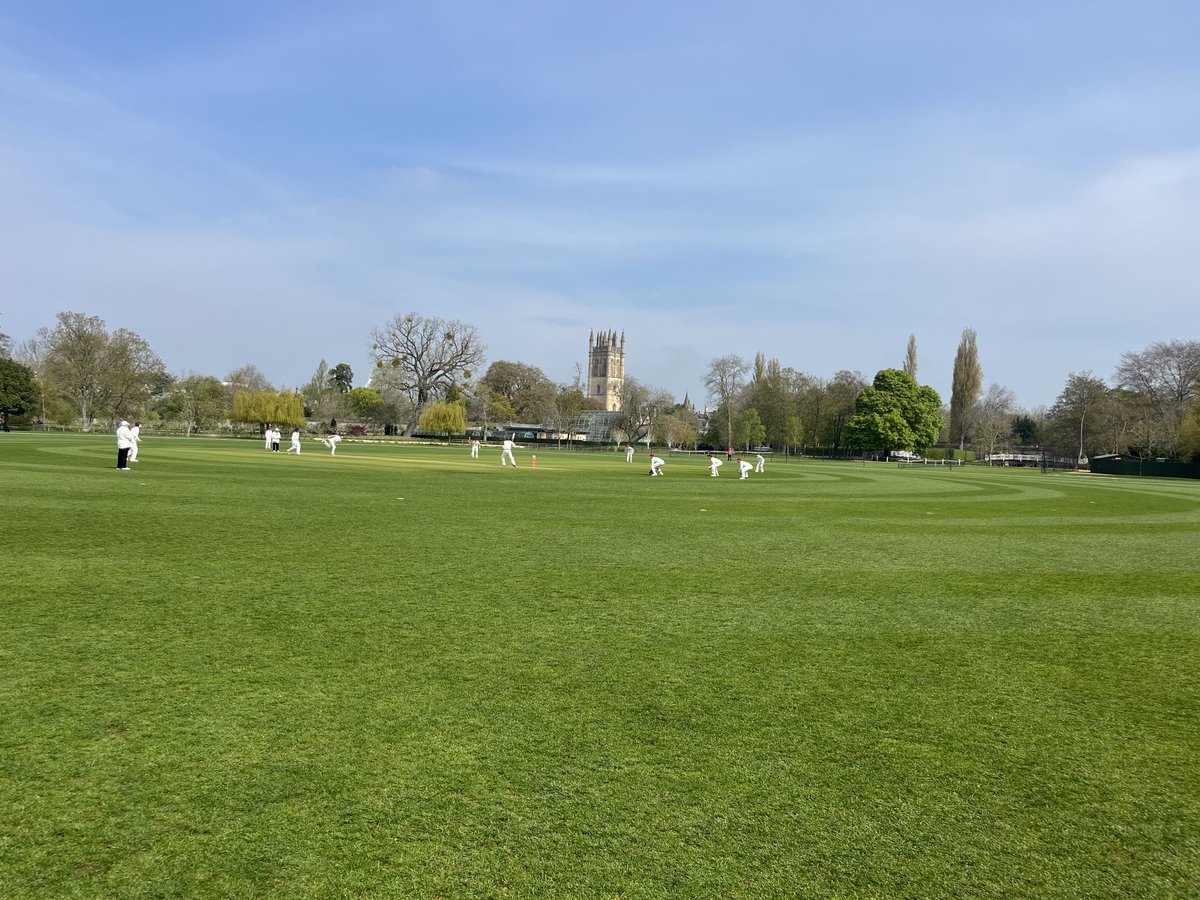 mcscricket's tweet photo. First ball of the new season. Credit to ⁦@MCS_NO1_GROUNDS⁩ and his team for preparing the grounds so well https://t.co/fVCkBSF9qN