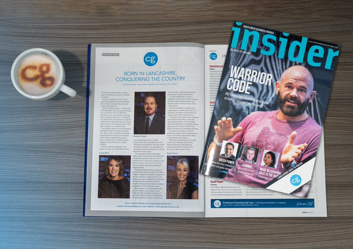Have you got the latest copy of <a href="/insidermedia/">Insider Media</a> magazine ? 

Grab a coffee and take a look as CG Professional sponsor the Lancashire Ones to Watch and give an update on our unprecedented growth over the last six years. 

#WeAreCG