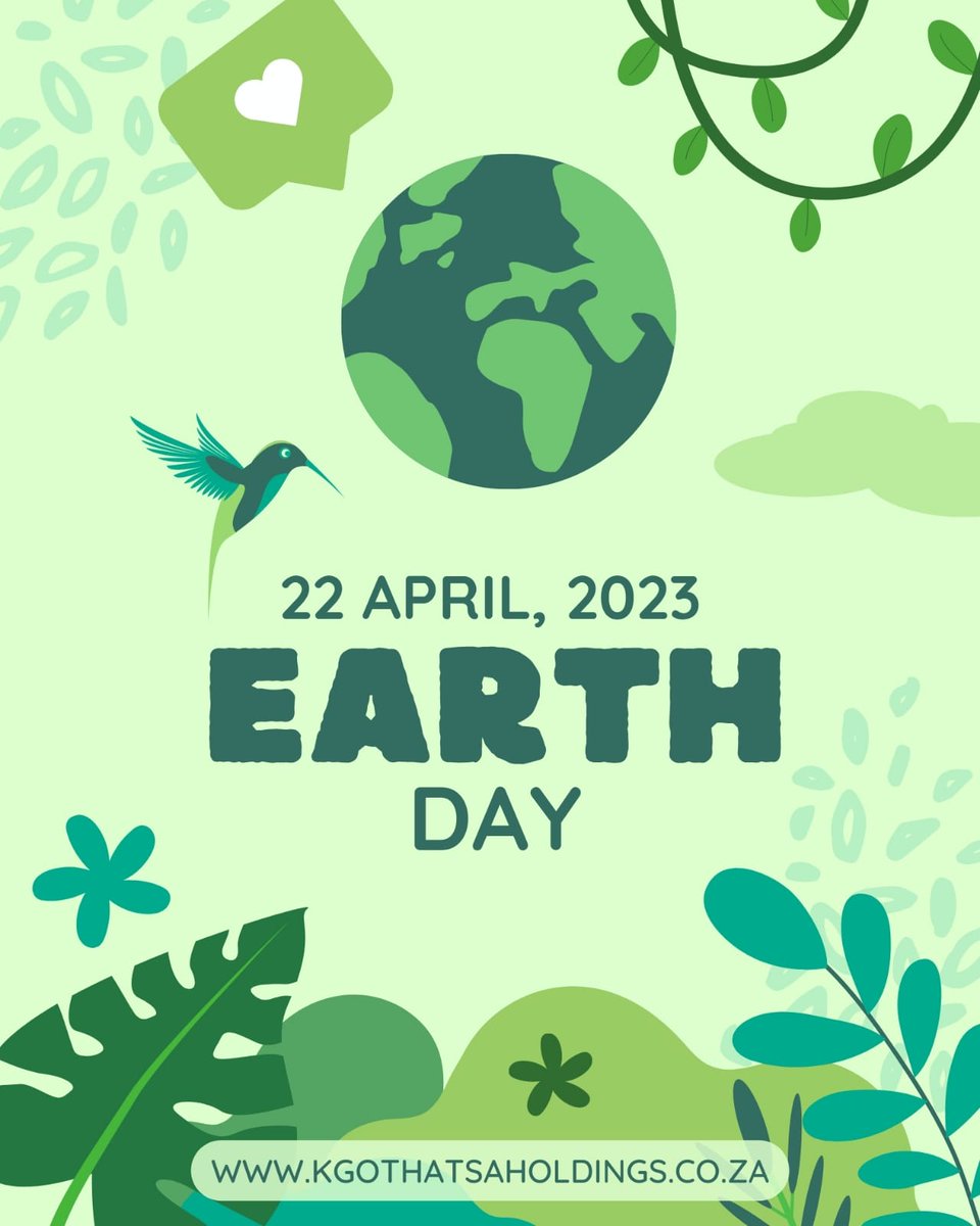 KgothatsaH's tweet photo. The theme for #earthday2023 is "Invest in our Planet".

At Kgothatsa Holdings that is exactly what we aim to achieve by investing in #renewableenergy bringing about #sustainability and #economicgrowth.

#energyexperts #investinginenergy #womenowned #level2 https://t.co/xk0bbzM0mz
