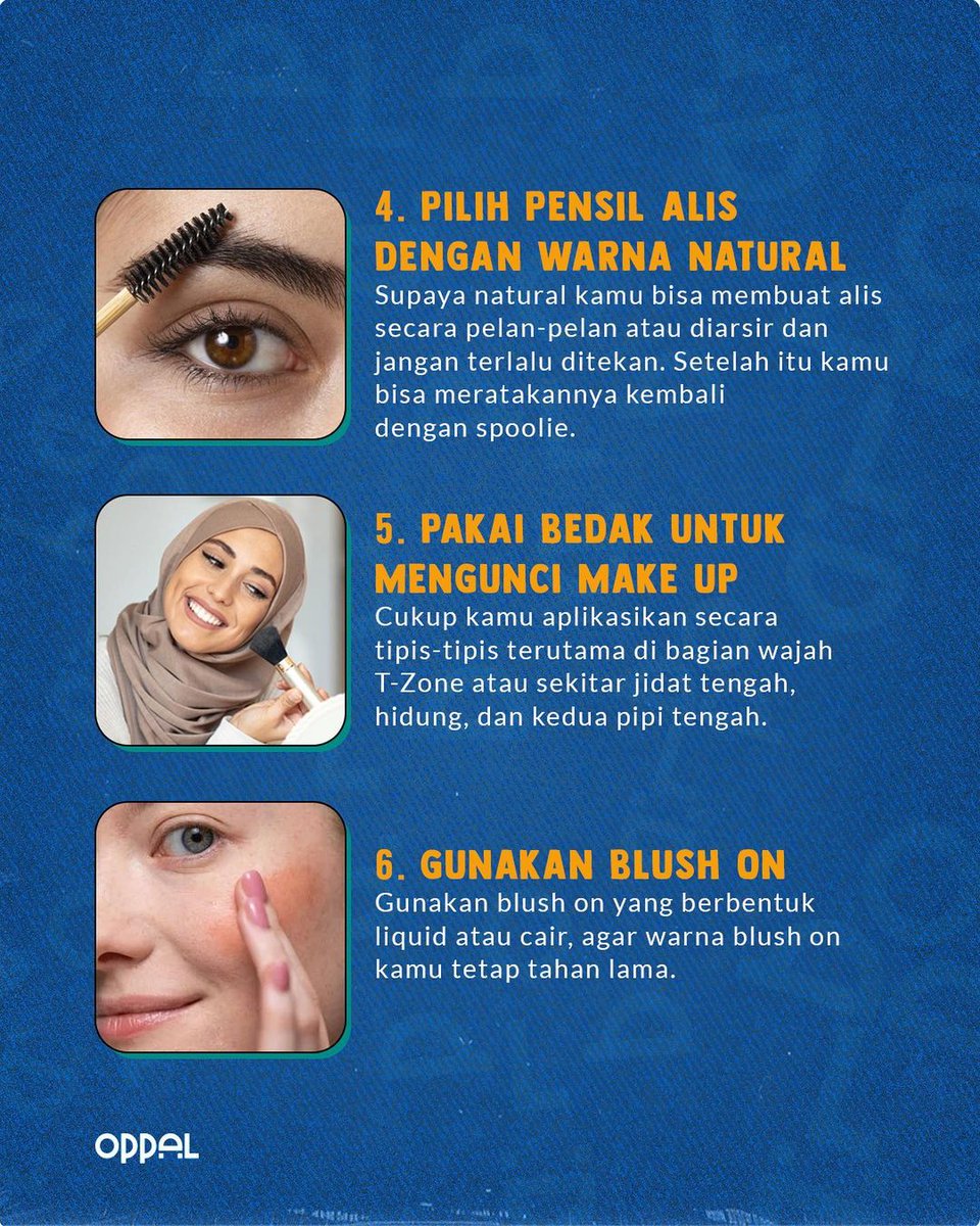 oppal_id's tweet photo. Buat kamu yang mau lebaran tapi make up kamu belom on point, Minpal mau kasih tips nih.

Make up yang tahan lama dan bikin tampilan kamu flawless✨

#tipsmakeup #makeuplebaran #oppal #flawless #longlastingmakeup https://t.co/xB6DuZMbSb