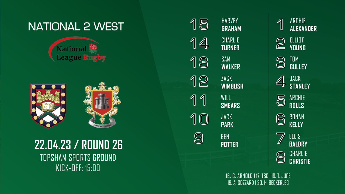 ExeterUniRFC's tweet photo. 📢 𝙏𝙀𝘼𝙈𝙎 𝙐𝙋

To round off a massive week for the club, here are the boys taking the pitch for tomorrow's game

👉https://t.co/dcw6U8APp0

#EXEvBAR https://t.co/lTlvRMTGjm