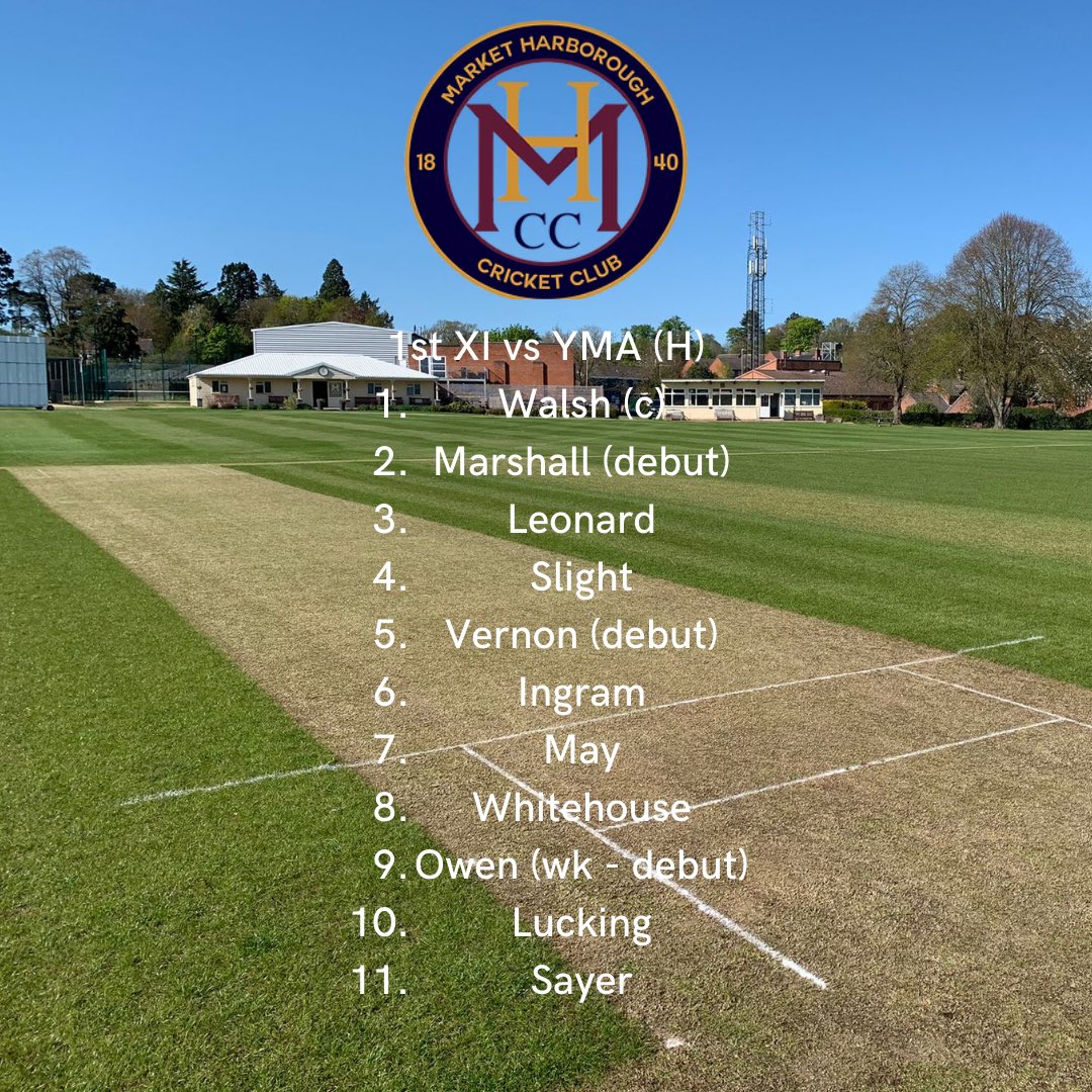 MktHarboroughCC's tweet image. 3 club debutants in the line up for the first game of the season. Unfortunately the 2s are off.