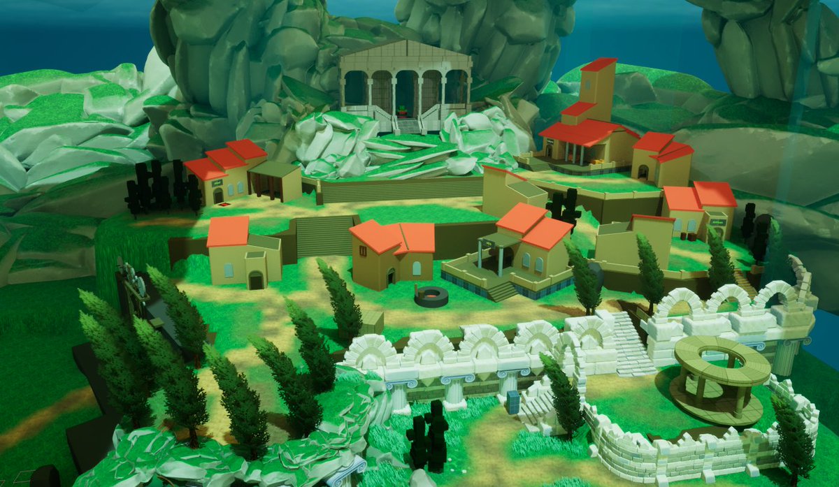 Nora_GameDesign's tweet image. Here's the progress of the #leveldesign of the wholesome city I'm working on, the designers have started to put meshes can't wait to see the final🤯. Don't pay attention to the tiny tank in the main building it's a teacher's joke #screenshotsaturday  
#Steam #gamedesign #student