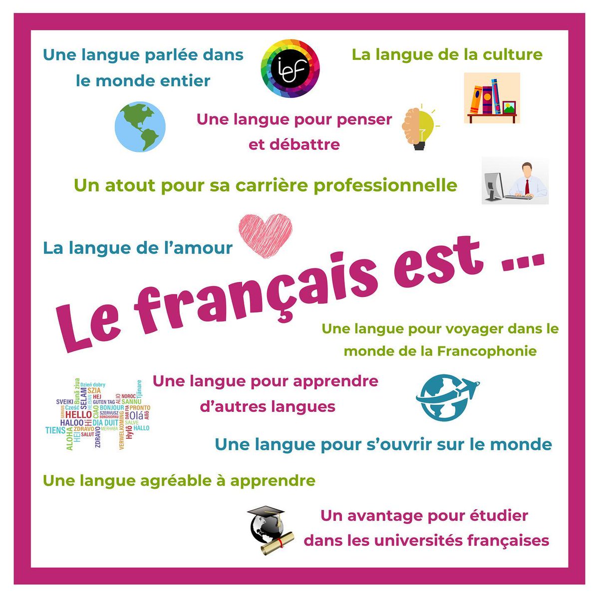 FLECOVAL's tweet photo. LE FRANÇAIS EST… 💙
Et vous ? Pourquoi avez-vous appris ou voulez-vous apprendre le français ?
Partagez avec nous en commentaire la raison pour laquelle vous avez décidé d’apprendre cette belle langue ! 🇫🇷😍
#sleobligatoire #erasmusfle #apfval https://t.co/PCIEIiav48