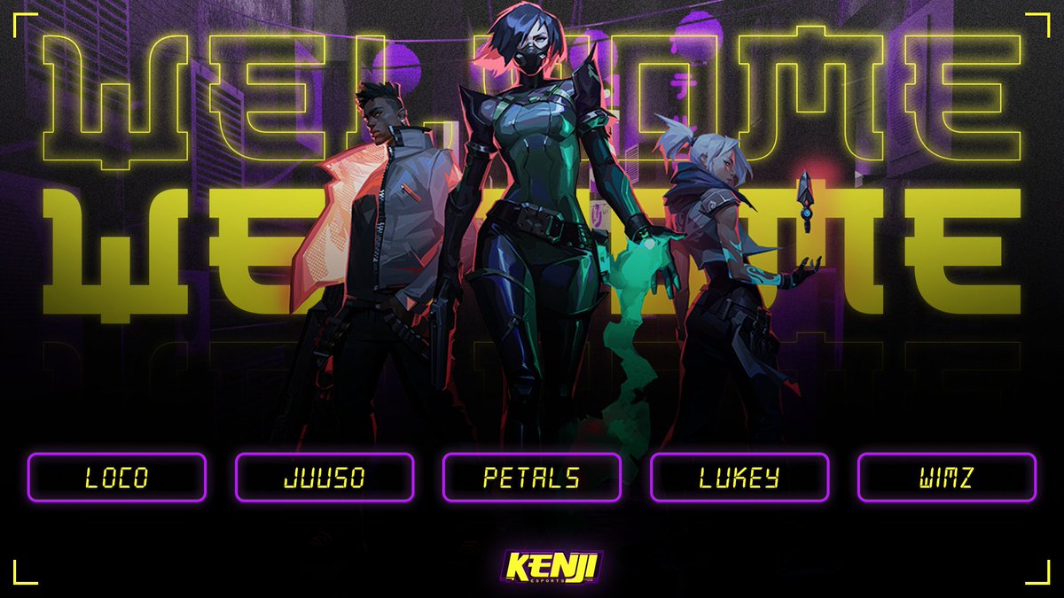 🔥ANOTHER ONE🔥

The amount of up and coming talent in this team is ridiculous. Keep an eye on these guys👀

I present to you, the Kenji Esports Valorant roster:
@wimzvl 
<a href="/LukeyVLR/">Lukey</a> 
@PETALScs 
@Juusoval 
<a href="/LocoWasTakenVL/">Loco</a> 

They will be competing today in FEL Valorant Beacon Major!