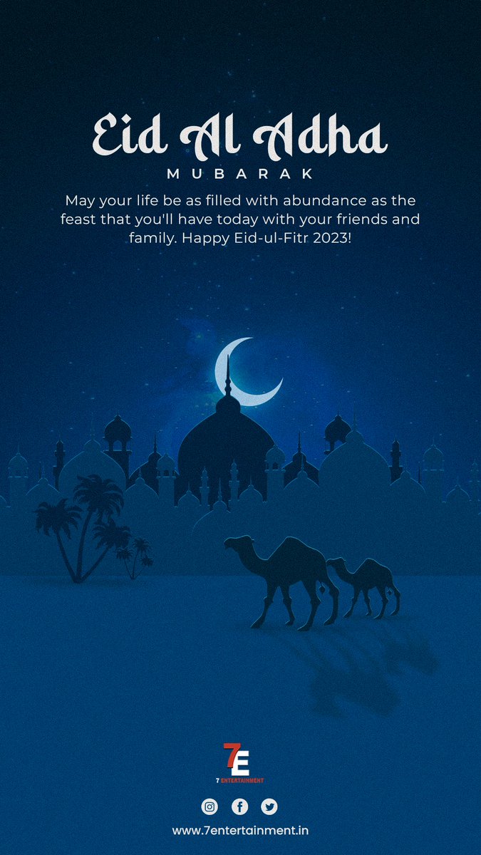 slasherama's tweet photo. May your life be filled with love, happiness and abundance on this auspicious day.

Team @7EArtist wishes everyone
a very happy
Eid-ul-Fitr 2023

 #team #love #entertainment https://t.co/8AO53caqZB