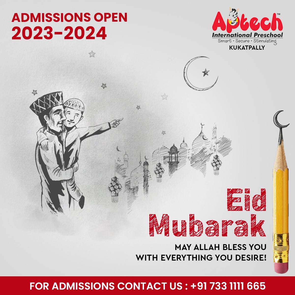 AptechPreschool's tweet photo. May this #specialday bring your #family all the love and blessings from #Allah.

#EidMubarak from #AptechInternationalPreschool!

For #Admissions: +91 733 111 1665
Visit Us: https://t.co/S2yklQ9MuF

#ramdan2023 #EidUlFitr

#AptechPreschoolKukatpally #kukatpallyschool #kukatpally https://t.co/W42G4bQY3P