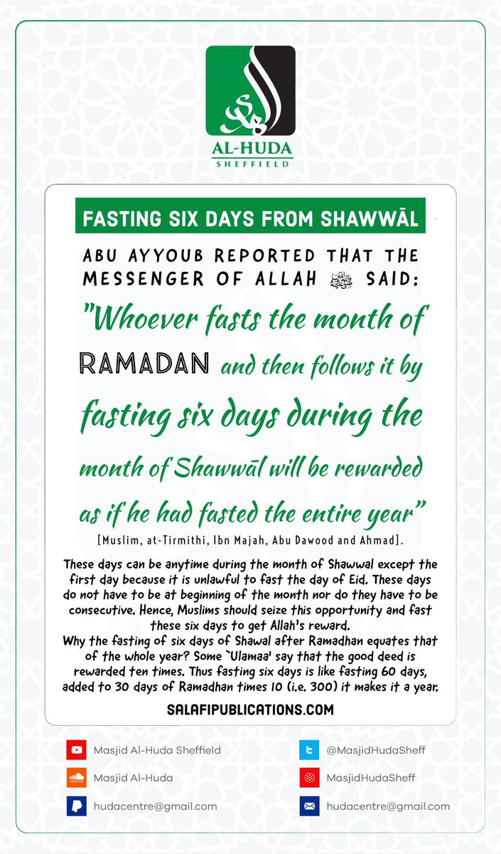 The Muslim is always in one worship or another until he meets his Creator.

Messenger of Allāh ﷺ said: “Whoever fasts the month of Ramadān and then follows it by fasting six days during the month of Shawwāl will be rewarded as if he had fasted the entire year.”

Muslim &amp; others