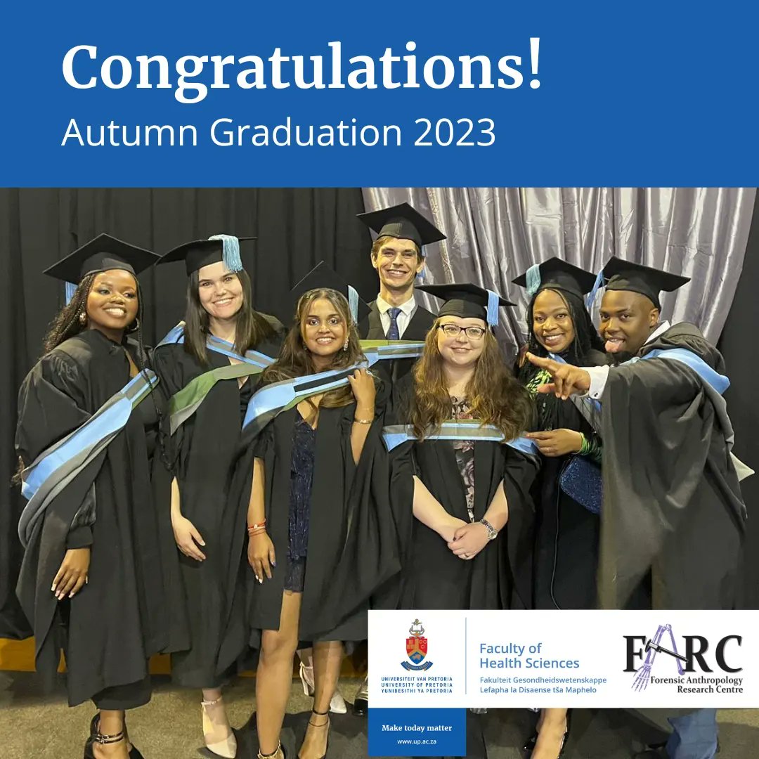 UPAnthro's tweet photo. A big well done to our BSc Honours and MSc students who were awarded their degrees at yesterday's School of Medicine graduation ceremony 🎓
#uphealthsciences #congratulations #graduation #universityofpretoria #biologicalanthropology #forensicanthropology #bioanthro #lifechangers https://t.co/gYp31QBaKI