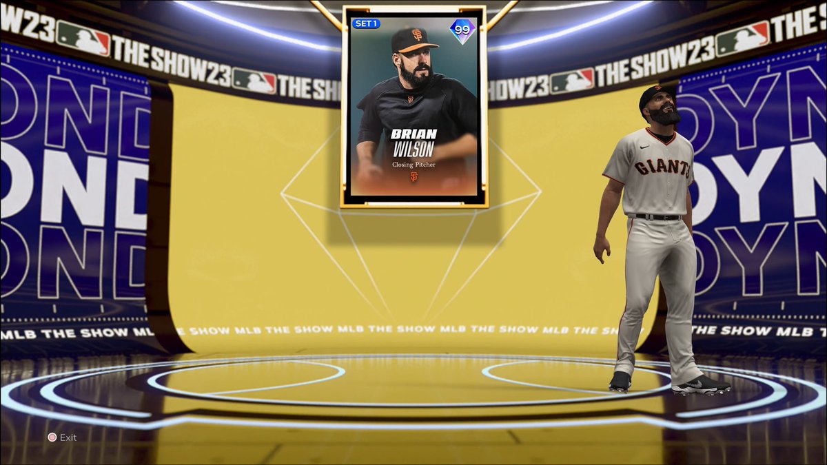 MattJBenoit_'s tweet photo. Late night 💎 pulls are electric! The LSU Legend Brian Wilson is on the squad! #TheBeard #FarmboyGaming #MLBTheShow23 https://t.co/5VSWWb5OPz