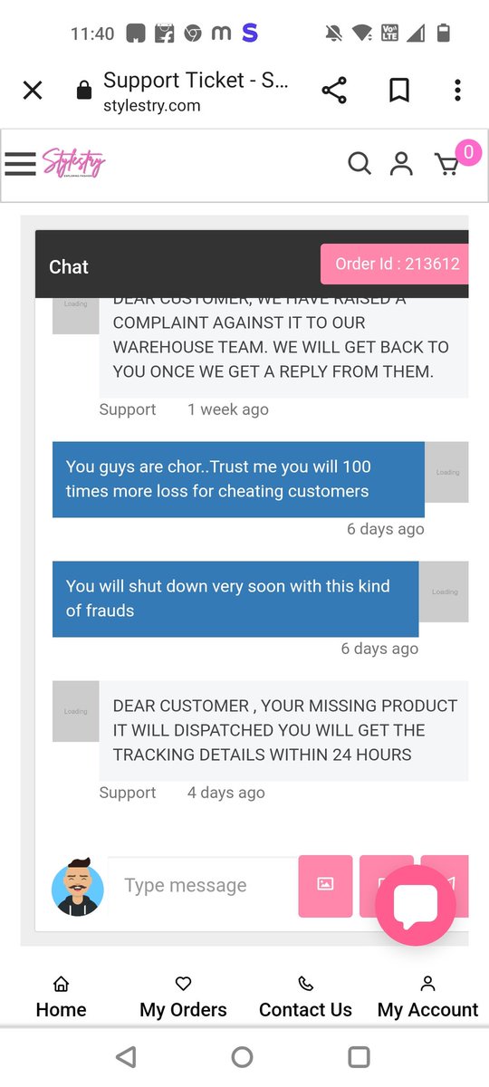 Manisha84593549's tweet photo. @ShoMayapuri
@DelhiPolice 
Stylestry website is doing big time fraud.They just send auto message that the product will be dispatched for almost a month.They are cheating people.@StyleTry https://t.co/tqbVLU3yCB