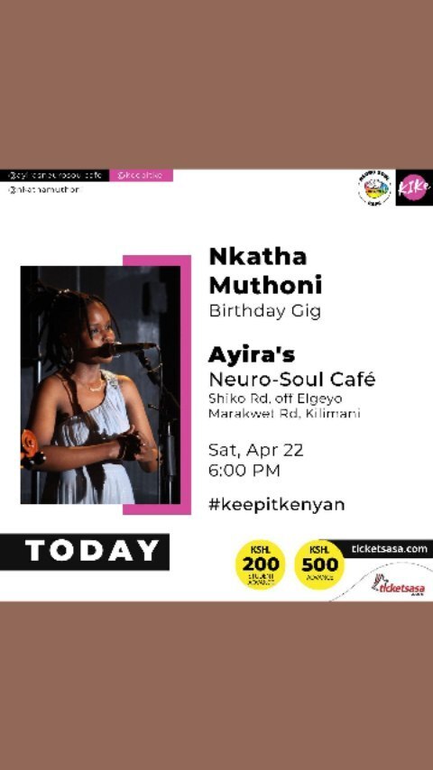 keepitke's tweet photo. HAPPY BIRTHDAY NKATHA • In what we hope will be an annual ritual, Nkatha Muthoni (@nkathamuthoni) invites us to her 25th birthday. 

"This one is special, and I'd like to share the love, laughter and lots of new (and old) music with you. I can't wait… https://t.co/ljRV8LrJbv https://t.co/IXloqu64KQ