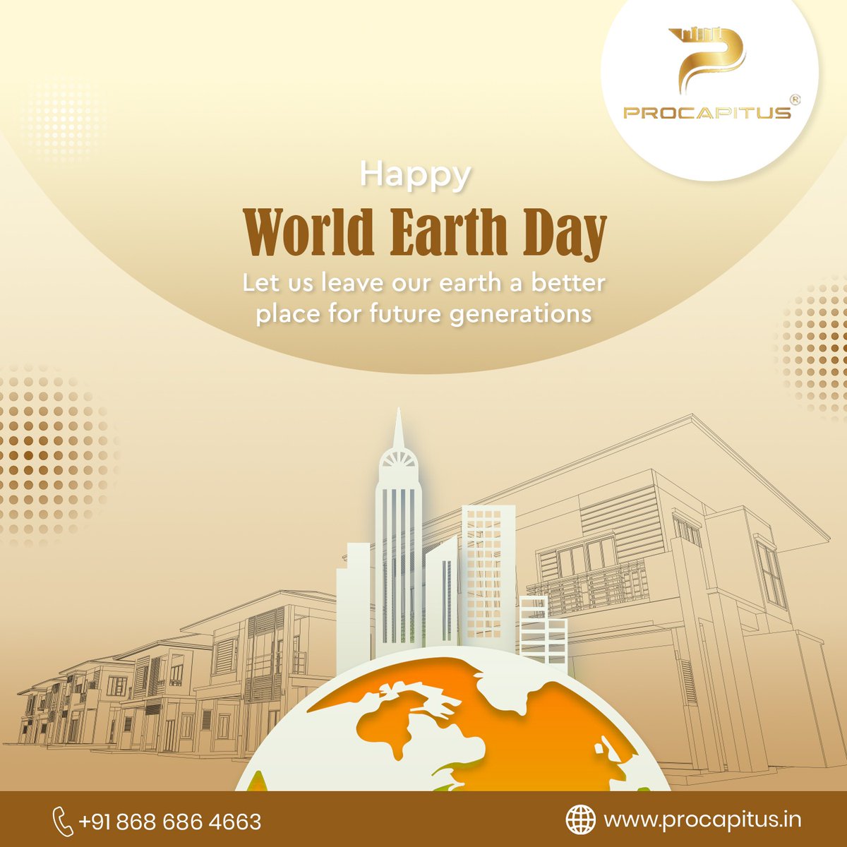 Procapitus23's tweet photo. Let us together spread awareness for the need to make our environment more eco-friendly and green.
#Procapitus wishes you all a Happy #WorldEarthDay.
Call Us: +91 86868 64663
Visit Us: https://t.co/yIHYRIsURC
#realestate #realtor #realestateagent #HMDA #RERA #LuxuryHomes https://t.co/6np6ztegjU