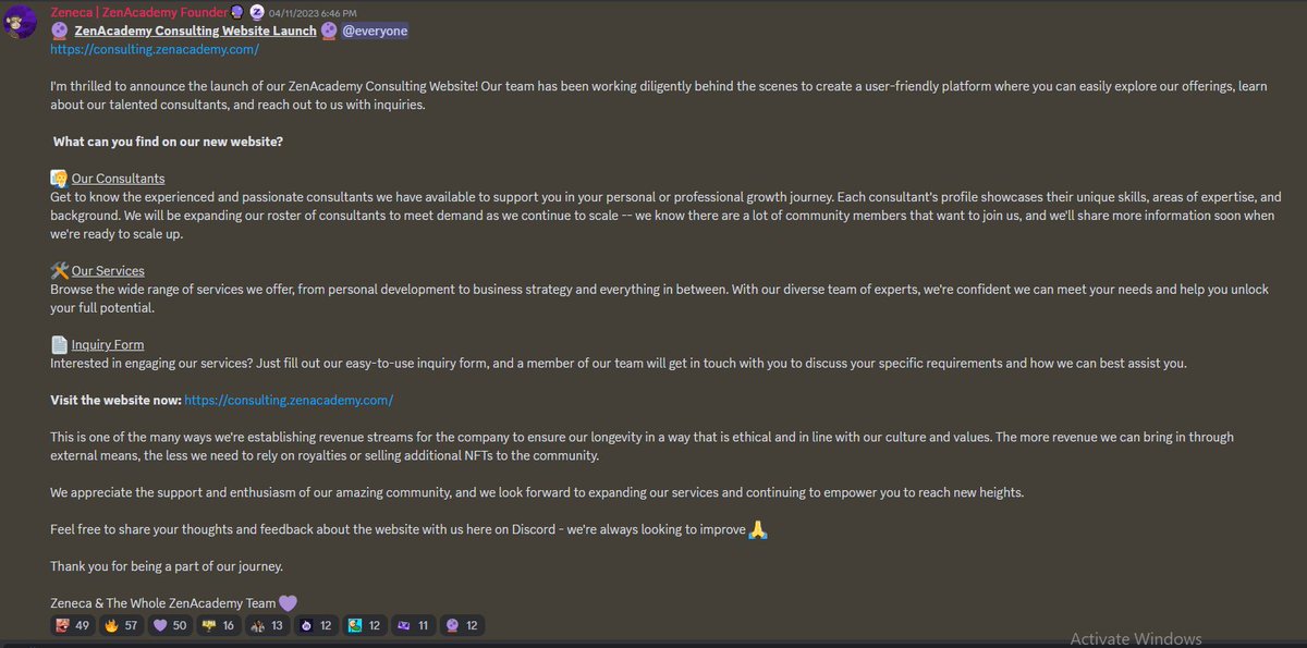 _kidrah_24's tweet photo. 8) Finding new ways to monetize so that they can run ZenAcademy profitabely and provide more value to the community without charging them huge amount of money .

Recently they started Consulting Website 👇👇 .
https://t.co/UuYW5w90ZV https://t.co/In2mAPtLHV