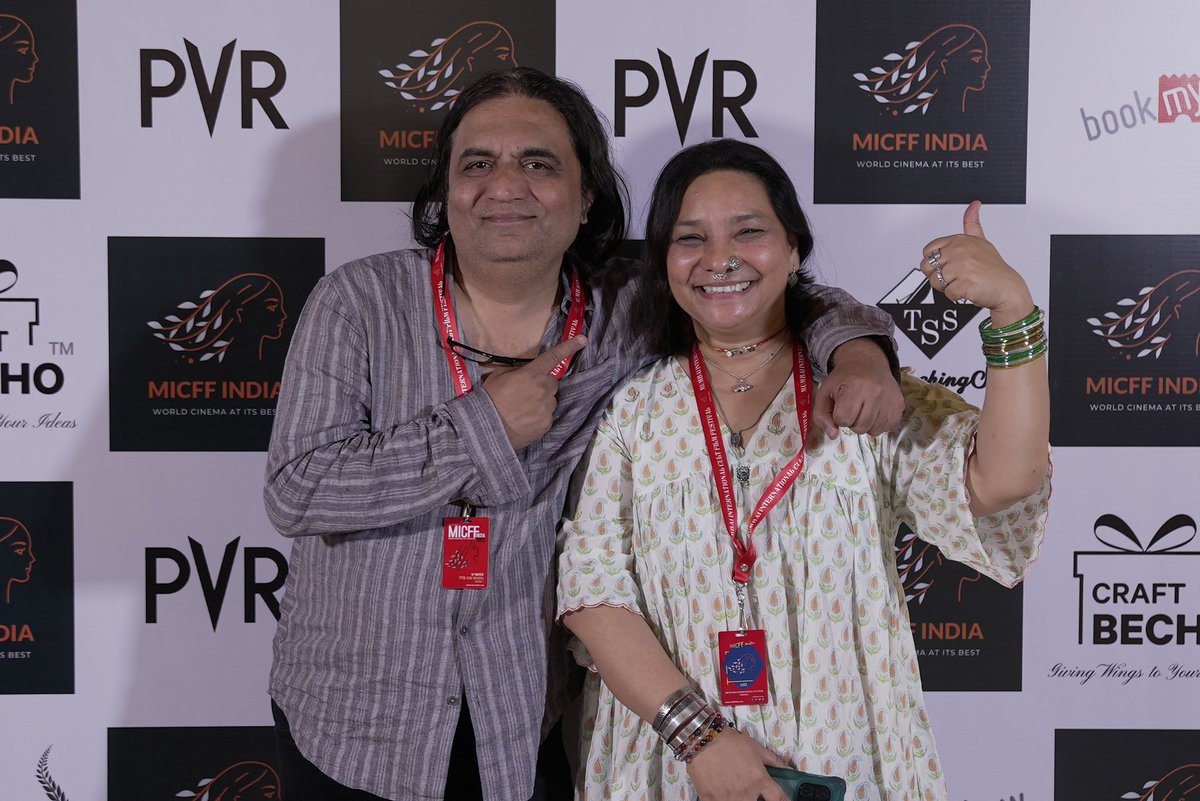 Gracing the event ✨
Ace Lyricist - Singer - Actor #swanandkirkire  was clicked with renowned actress &amp; founder of #micffindia #sunitarajwar at #micffindia2023  #nsd #pvr #filmfestival