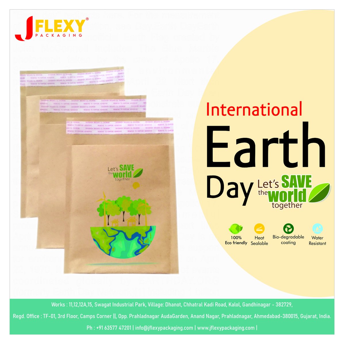 JflexyPackaging's tweet photo. Happy Earth Day....

#jflexypackaging #packagingdesign #deliverybag #courierbags #packagingproducts #madeinindia #customizebag #manufacturer #packagingideas #ecommerce #businessideas #deliveryworldwide #paperbag #paperbagmurah #taskertas #ecofriendly #zerowaste https://t.co/LTGI9Qj468