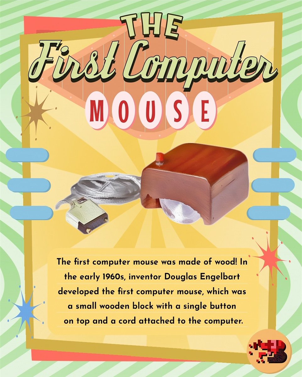BITSSBU's tweet photo. Wooden wheels to modern clicks 🖱️🚀 The first mouse by Douglas Engelbart changed computing forever. Let's appreciate these trailblazers who shaped the tech we use today.
#BITS2023
#everyBITScount https://t.co/NRC3wU5n4A