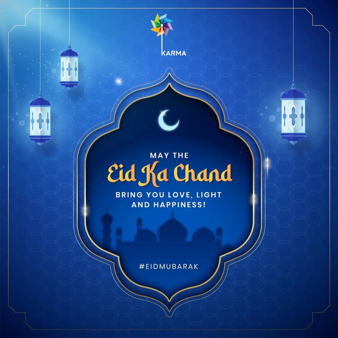 Here’s hoping this Eid pervades your life with peace and abundant joy!🌠🌙 #EidMubarak #KarmaMediaAndEntertainment
