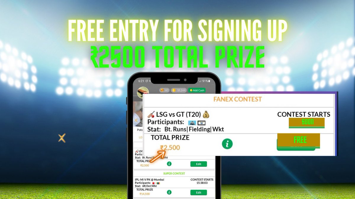 FanExCricket's tweet photo. IPL: LSG V GT @ Lucknow

Free to Enter:
₹2500 in prizes
₹1000 to 1st 👀

Android 👉🏼 https://t.co/3sTcPJQwi5
Available in the App Store
(Search: "The Fan Exchange")

I would wish you good luck, but #FanExCricket is a game of skill 😊 https://t.co/GD3kAwiLaj