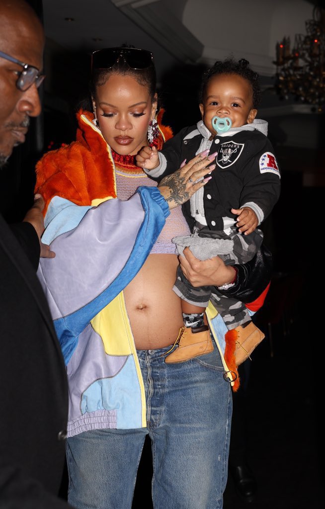 Rihanna with her son in Paris