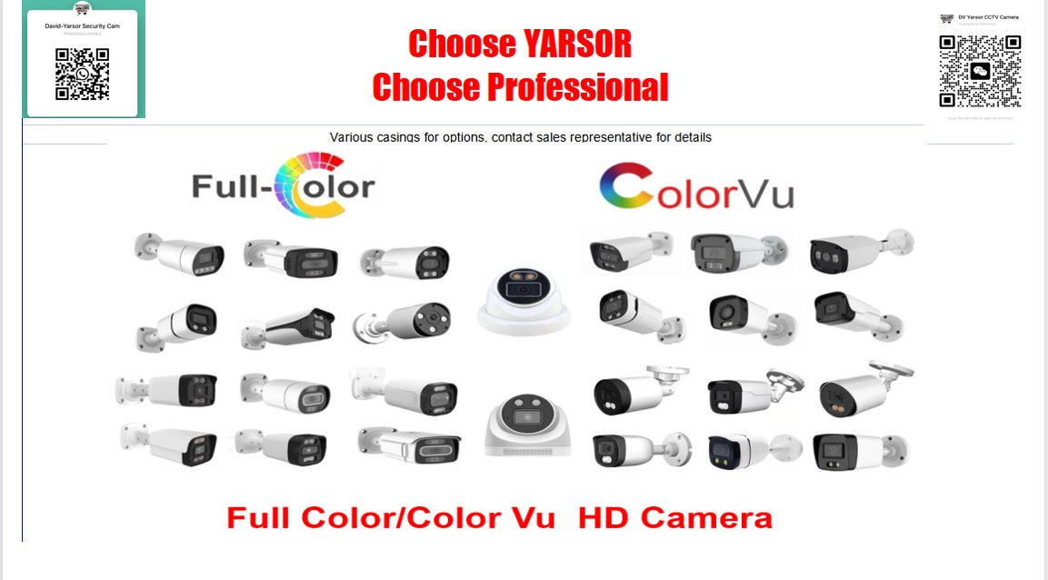 HaguLandeLLC's tweet image. Eid Mubarak!!!
Greeting from YARSOR CCTV Camera Factory!!! IP, ANALOG, WIFI, SOLAR Cameras Everything!!! OEM/ODM Welcome!!! Perfect for Wholesale!!!
Contact: Dawei David Xu
WhatsApp: wa.me/8619129480445
 #CCTV #Smarthome #Fullcolorcamera #IP #ANALOG #Solarcamera #PTZ