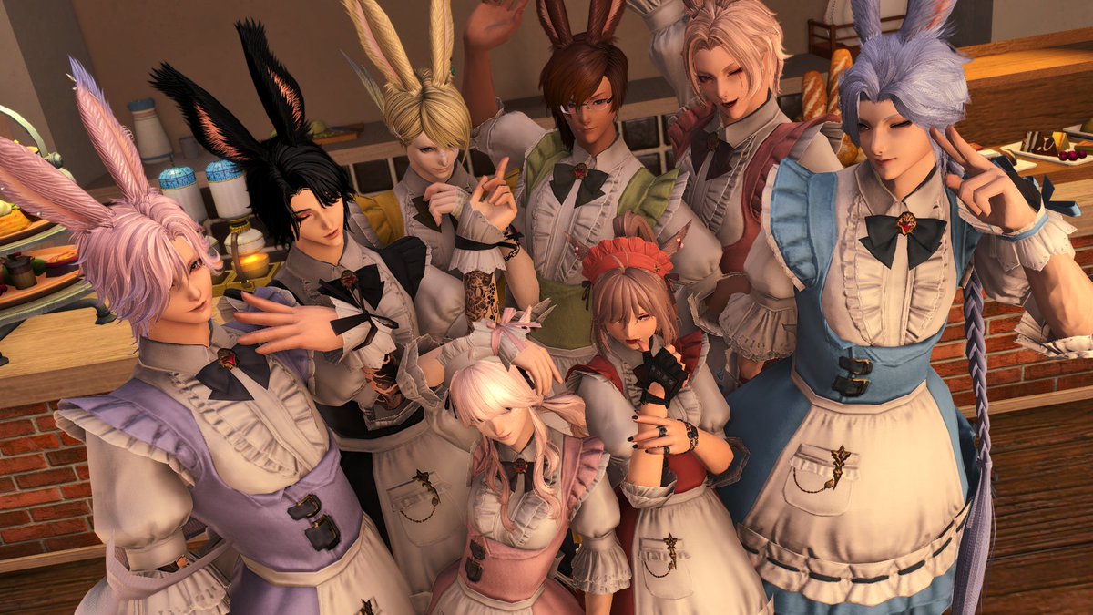 kassinogenesis's tweet photo. i was about to say that last night was weird but im sure some of yall would be interested in a bunboi maid cafe (with catgirl options just in case) right? 🐇🐰🐇🐱🐈🐰🐇🐰 #FFXIV #FF14 #EorzeaPhotos #GPOSERS https://t.co/TELVKxbEOO